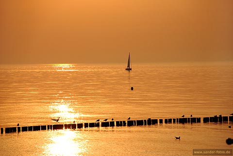 Sonnenuntergang Ostsee Segelboot